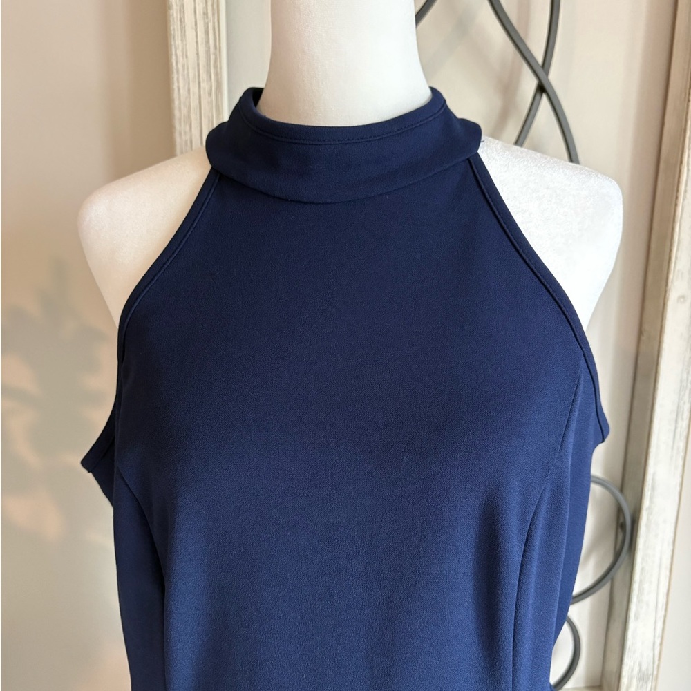 Chic Asymmetrical Navy Dress - Picture 5 of 6
